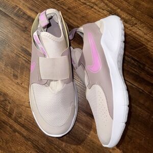 Nike Flex Runner 7Y Taupe/Pink‎ Slip On Sneakers NEW